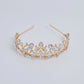 VICTORIA | Gold Crystal Bridal Crown Tiara