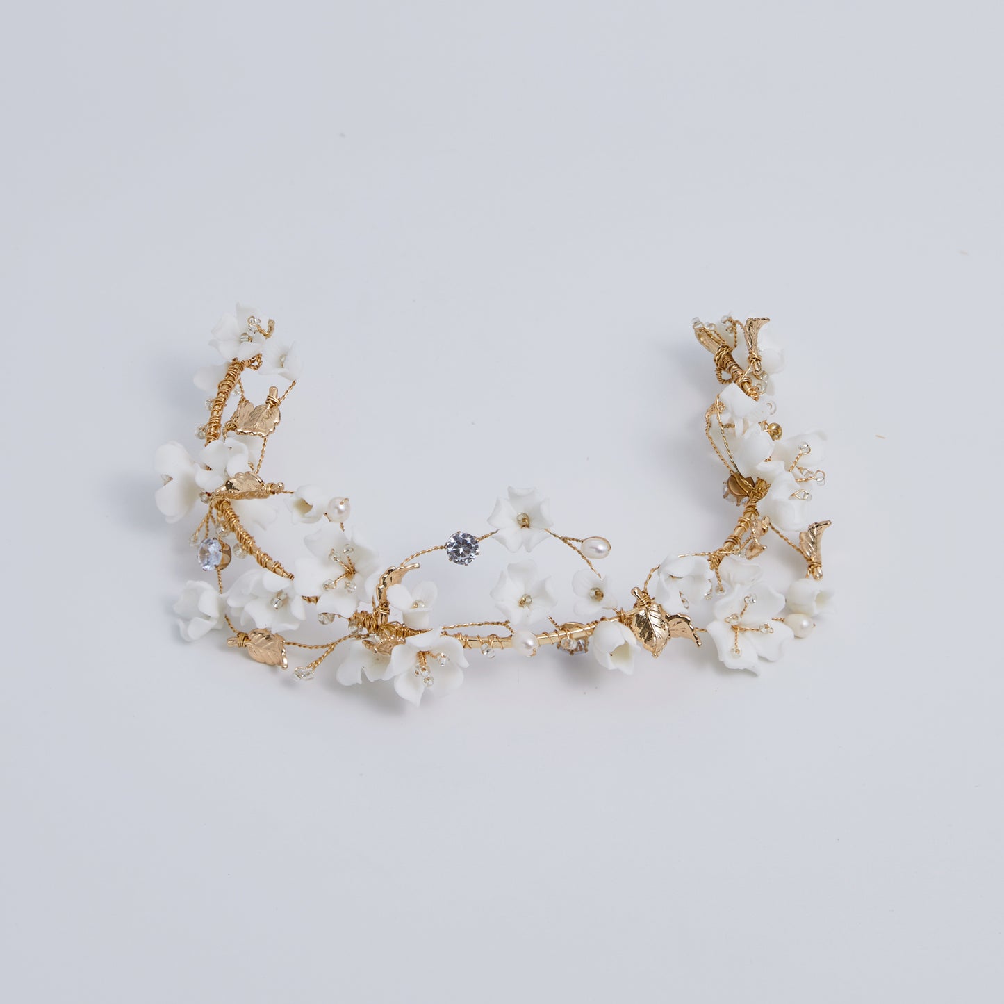 AMELIA | White Flower and Pearl Bridal Drop Earrings