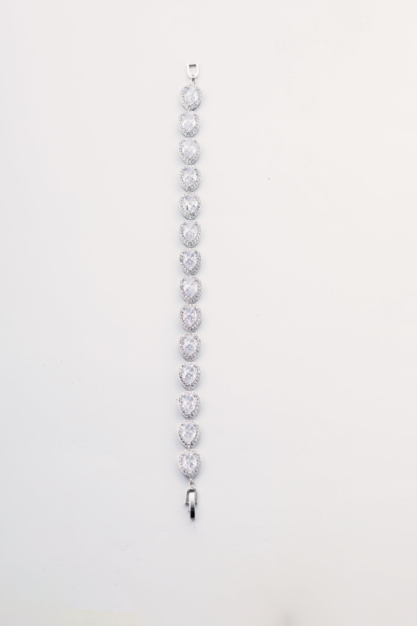 Silver Tear Drop Crystal Bracelet.