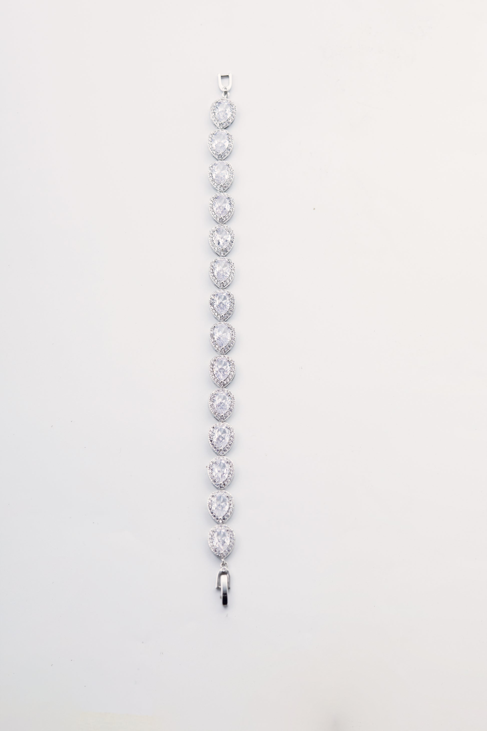 Silver Tear Drop Crystal Bracelet.