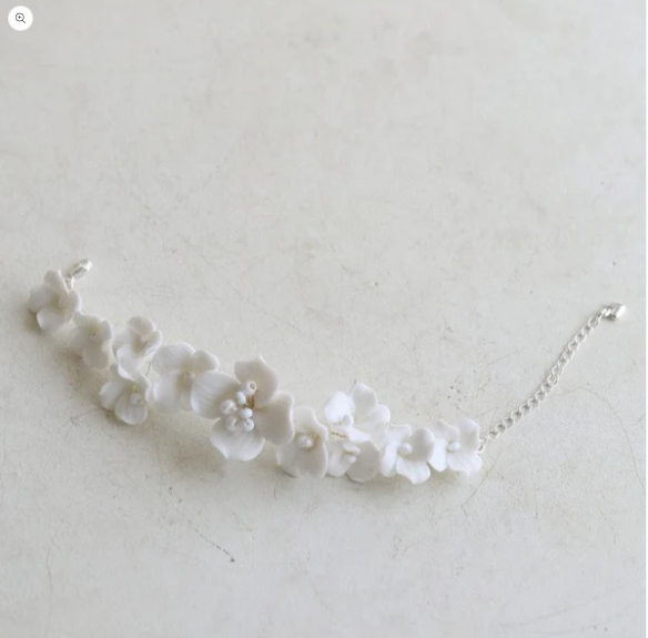 MICHELLE | Delicate Porcelain White Floral Bridal Headband