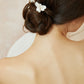 White Porcelain Flower Wedding Hair Pins.