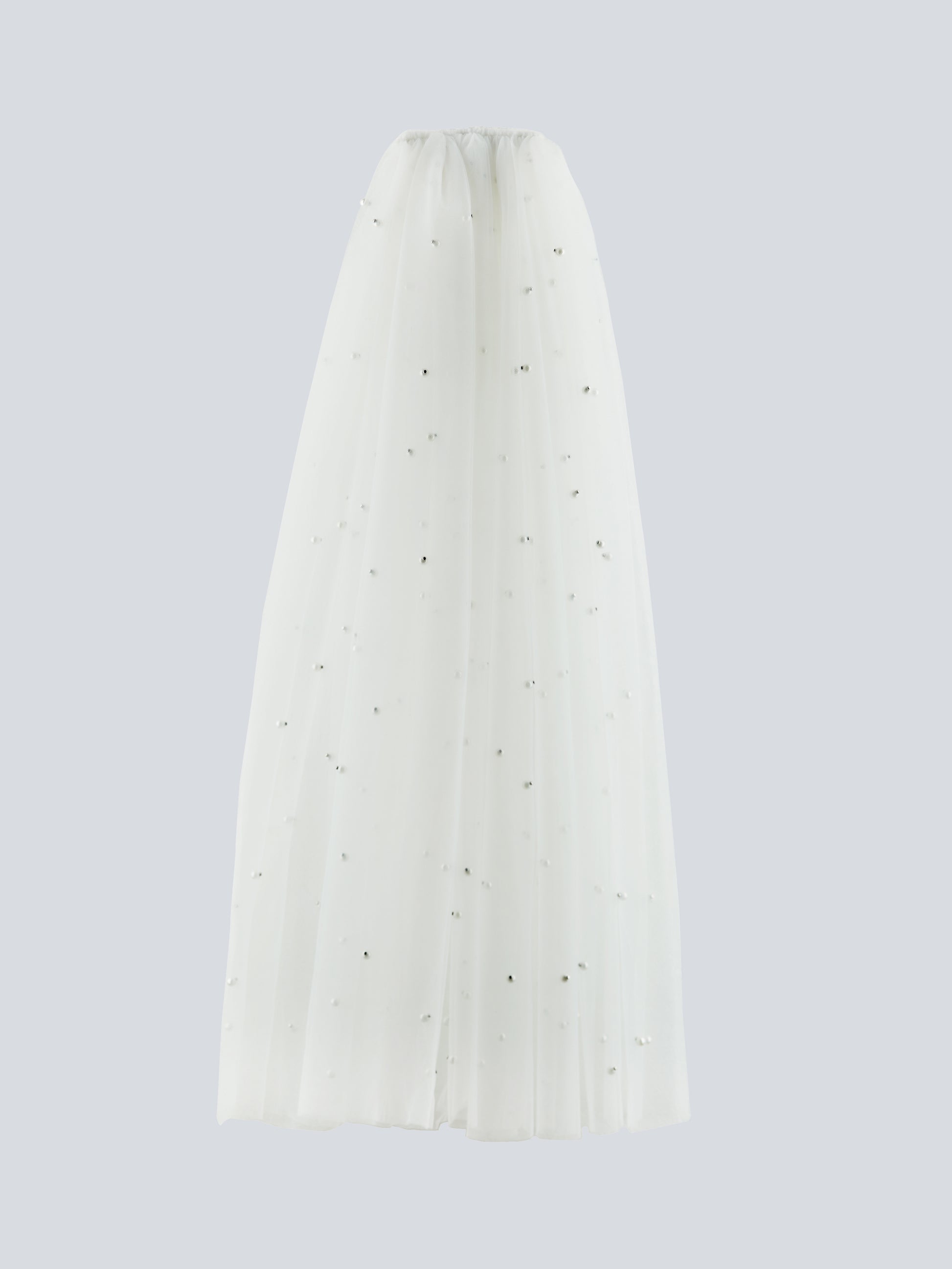 Tulle Bridal Veil with Pearls.