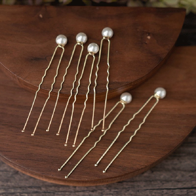 Pearl Bridal Hair Pin, Wedding Hairpiece, Pearl Pin, Gold Silver Large Pearl Hair Pin, Bridesmaid Hair Pin,Bridal Hair Accessories
