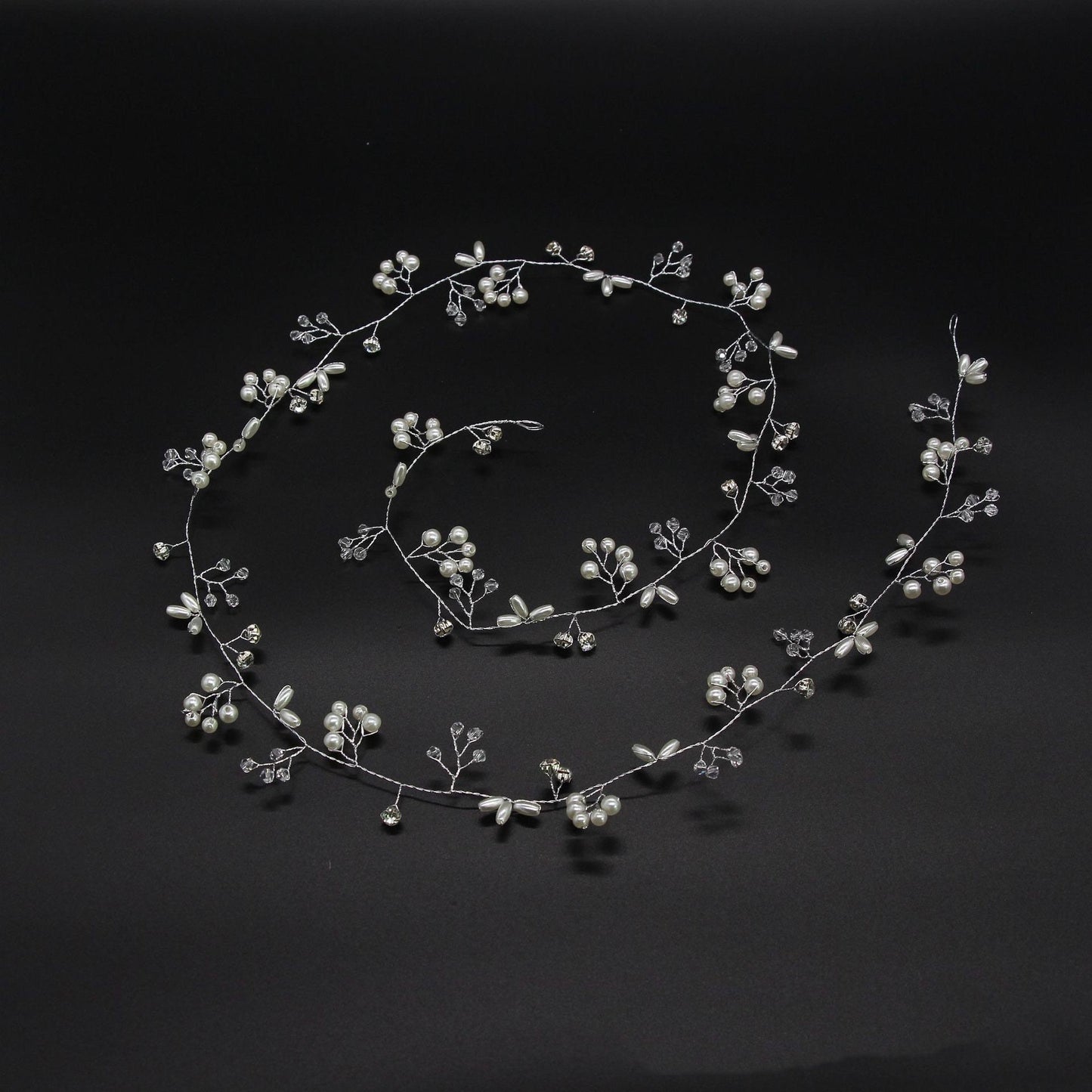 Crystal & Pearl Silver Bridal Hair Vine, Bridal Hairpiece, Wedding Hairpiece, Bridesmaid Bridal Hair Pins, Bridal Hair Accessories