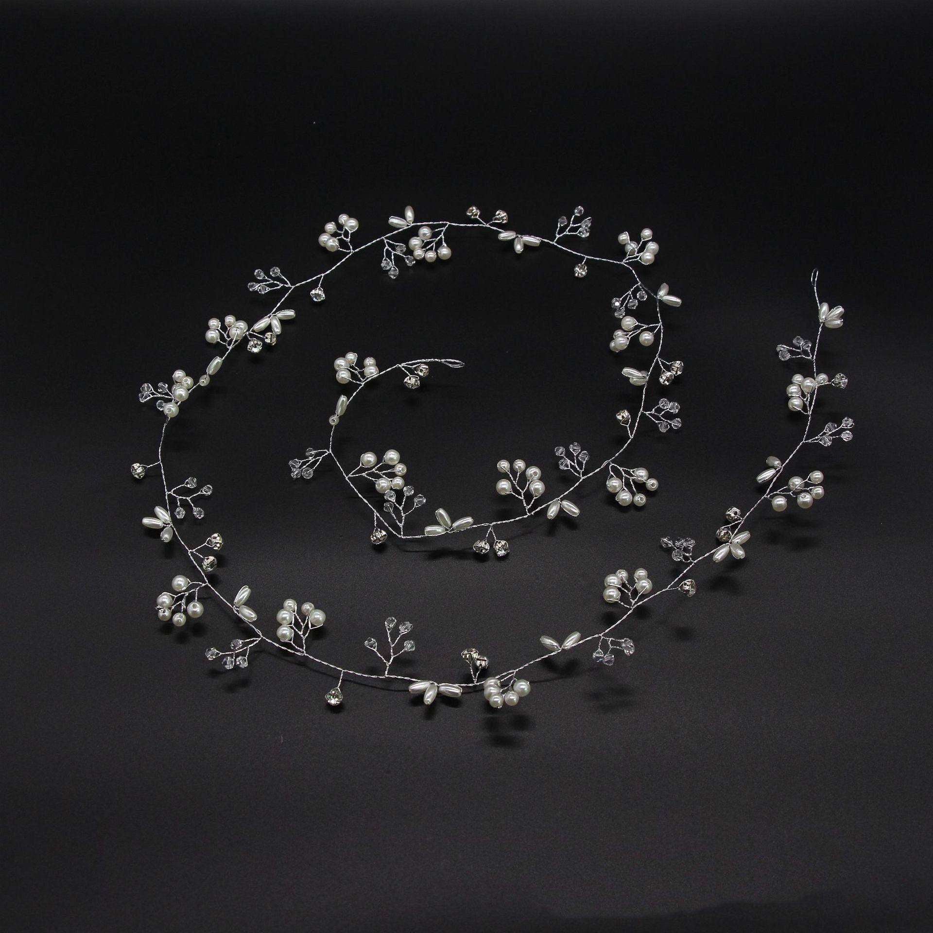 Crystal & Pearl Silver Bridal Hair Vine, Bridal Hairpiece, Wedding Hairpiece, Bridesmaid Bridal Hair Pins, Bridal Hair Accessories