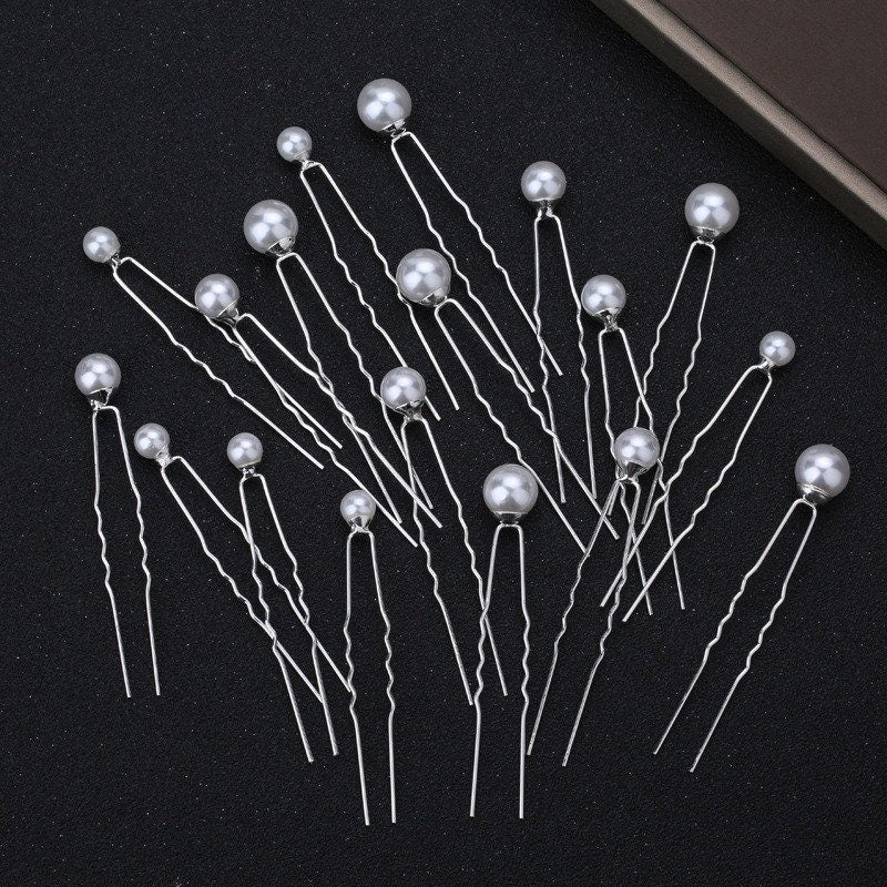 Pearl Bridal Hair Pin, Wedding Hairpiece, Pearl Pin, Gold Silver Large Pearl Hair Pin, Bridesmaid Hair Pin,Bridal Hair Accessories
