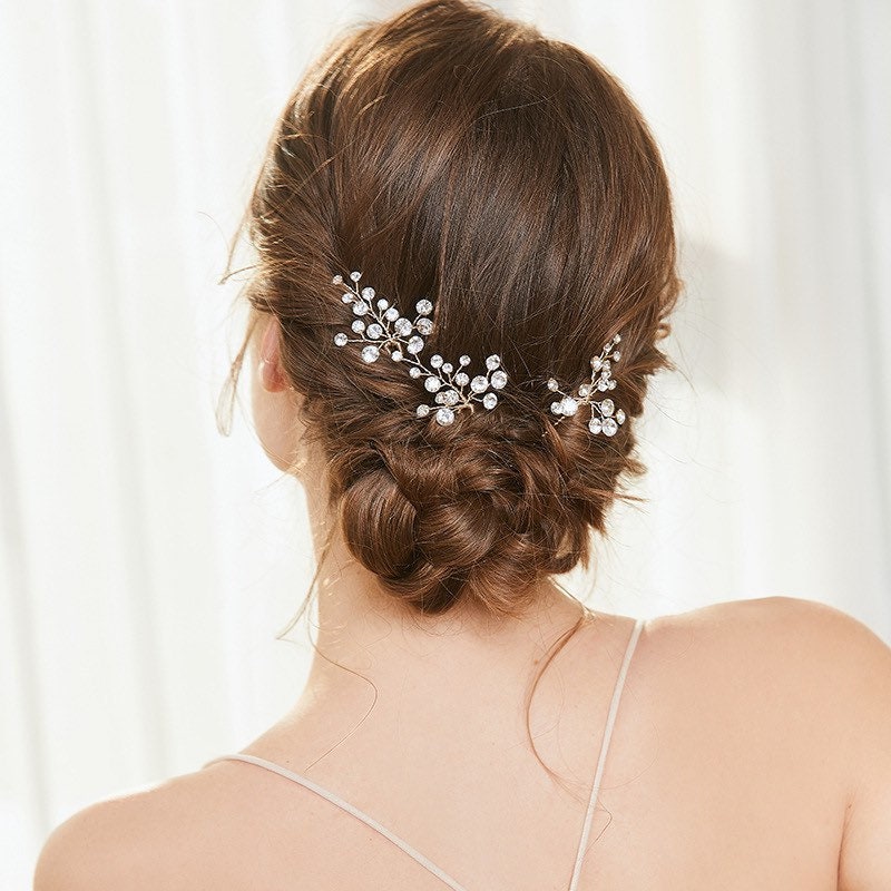 3pc Delicate Crystal Bridal Hair Pin, Bridesmaid Bridal Hairpiece, Bridal Hair Accessories,Wedding Hairpiece,Bridal Hair Vine,Hair Jewellery