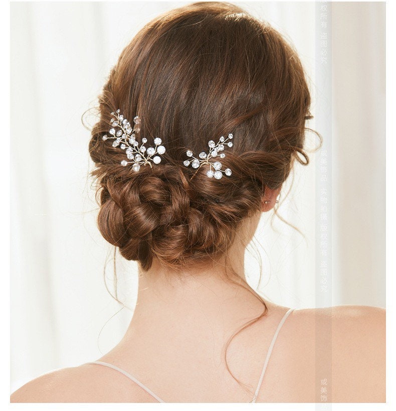 3pc Delicate Crystal Bridal Hair Pin, Bridesmaid Bridal Hairpiece, Bridal Hair Accessories,Wedding Hairpiece,Bridal Hair Vine,Hair Jewellery