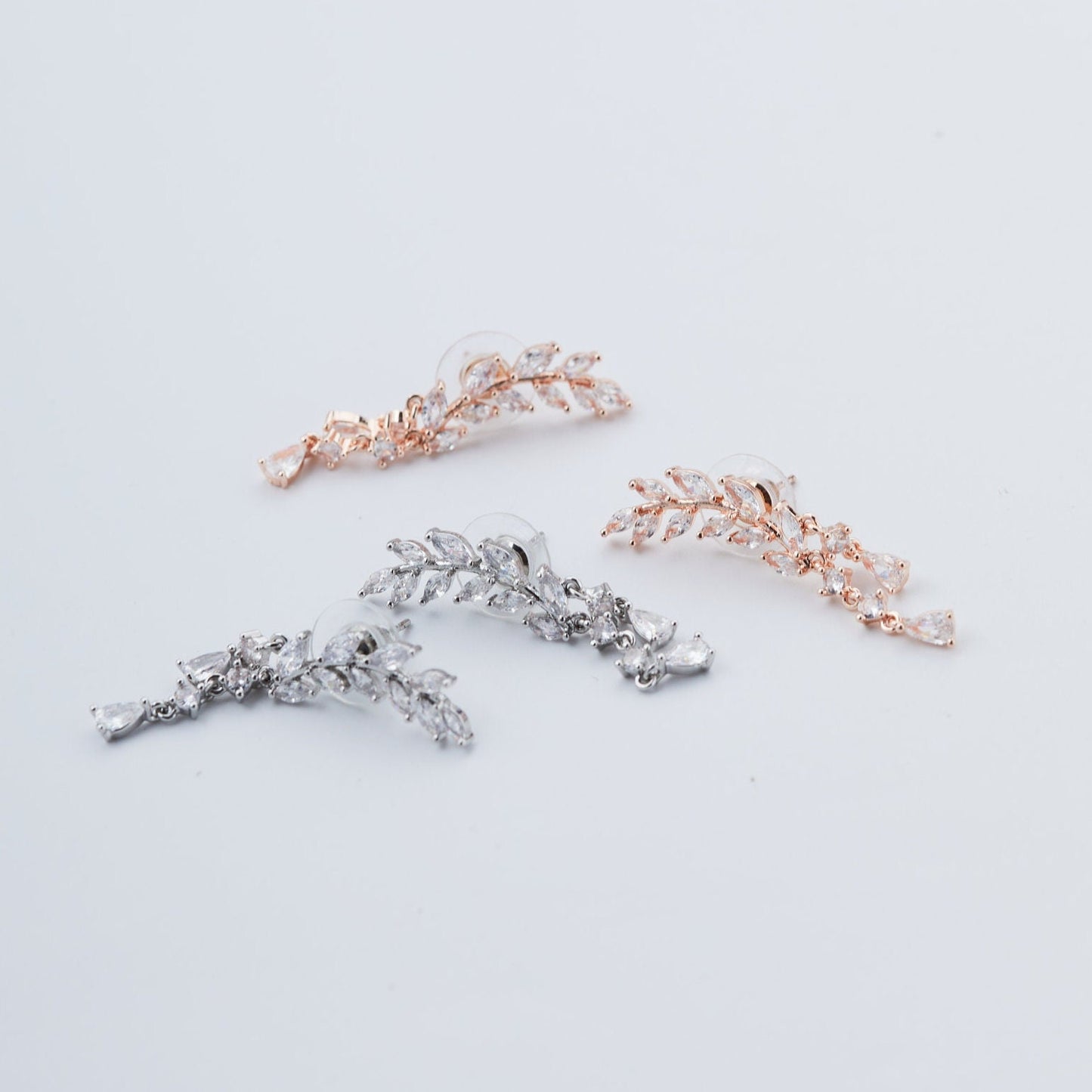 Olive Leaf Climber Earrings.