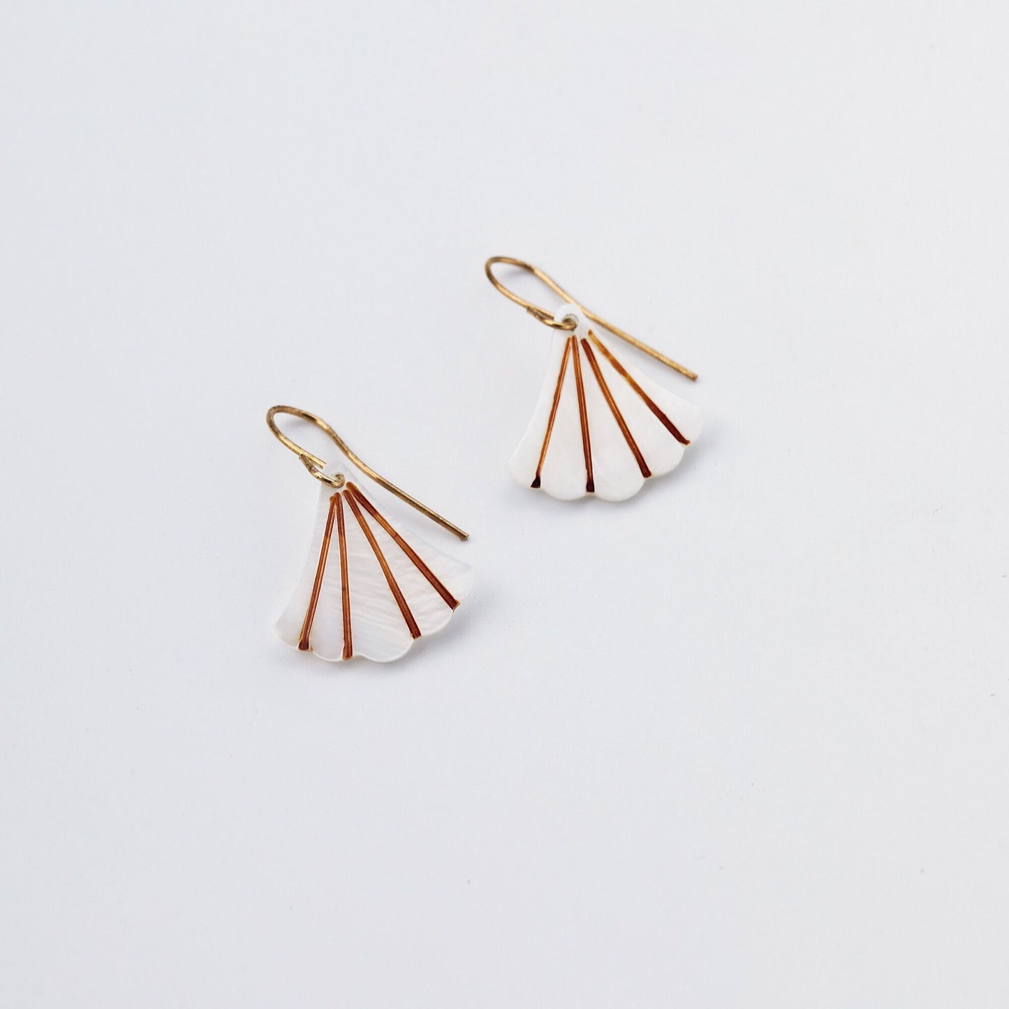 Art Deco Fan Shaped Drop Earrings.