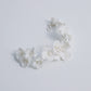 Weißes Brautstirnband aus zartem Porzellan mit Blumenmuster