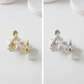 FLORA bridal hair set showing both gold and silver porcelain flower and leaf options