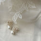 YINIW | Handmade Seed Bead Floral Bridal Headband with Pearl Firework Earrings Set