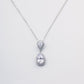 Silver Tear Drop Pendant Bridal Necklace