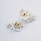 White Porcelain Flower Wedding Hair Pins.