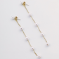 Gold-finish freshwater pearl chain bridal earrings, included with Earrings Only and Hair Comb & Earrings Set options