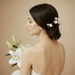 Model wearing the ISLA bridal hairpins, showcasing their elegant sparkle