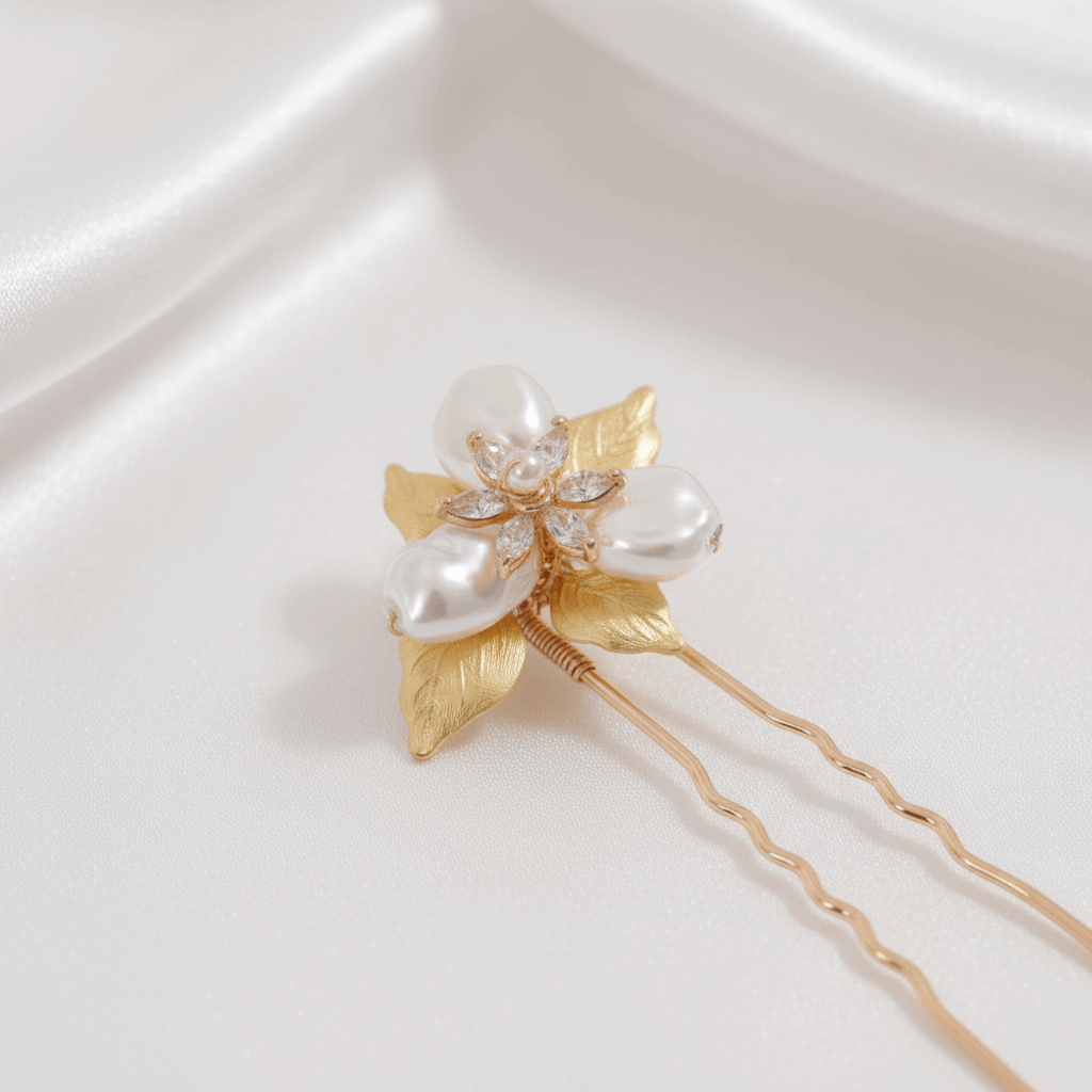 Lumière Fleur Pearl & Crystal Bridal Hair Pins Set