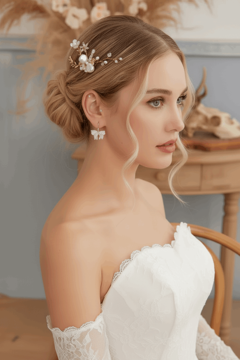 Lumière Fleur Pearl & Crystal Bridal Hair Pins Set
