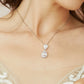 Silver Tear Drop Bridal Jewellery Set Wedding Earring Necklace Bracelet.