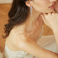 Long Dainty Crystal Bridal Earrings.