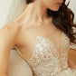 Long Dainty Crystal Bridal Earrings.