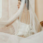 Tulle Long Bridal Veil with Pearls.