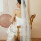 Tulle Long Bridal Veil with Pearls.