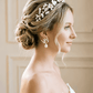 YINIW | Handmade Seed Bead Floral Bridal Headband with Pearl Firework Earrings Set