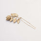 Minimalist and Delicate Gold Leaf Bridal Hair Pins.