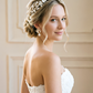 YINIW | Handmade Seed Bead Floral Bridal Headband with Pearl Firework Earrings Set