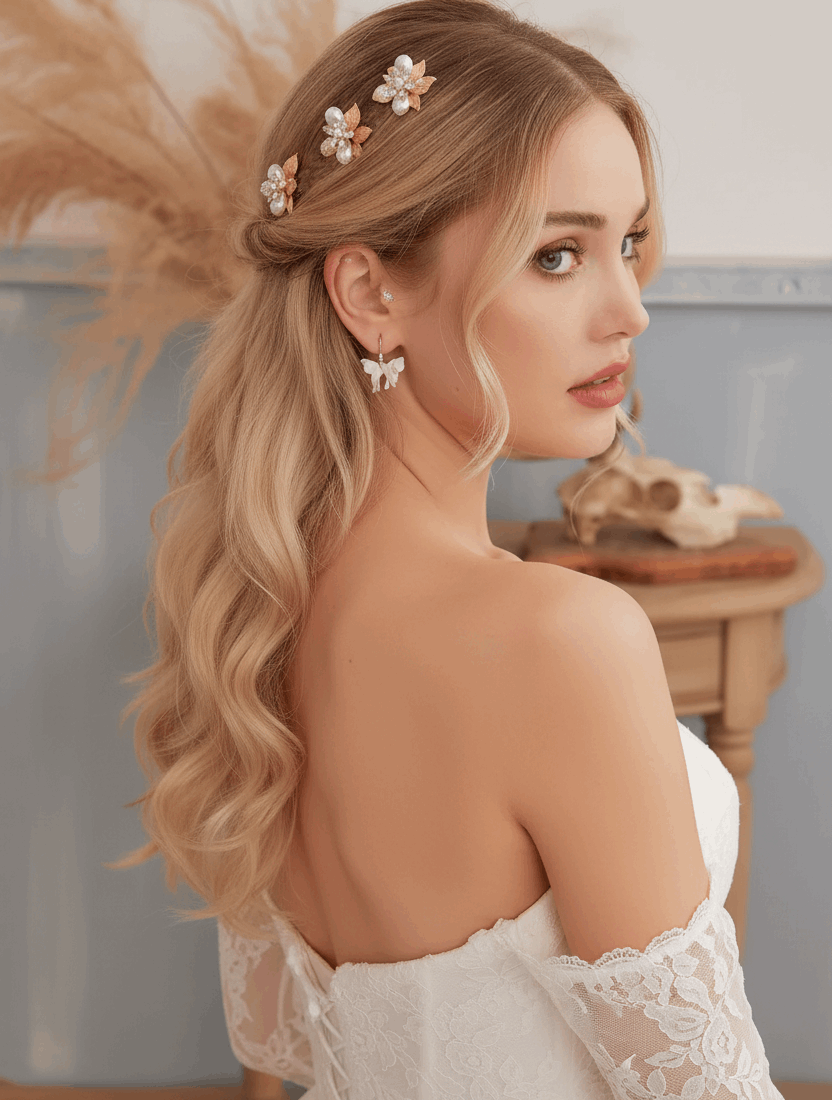 Lumière Fleur Pearl & Crystal Bridal Hair Pins Set