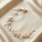 YINIW | Handmade Seed Bead Floral Bridal Headband with Pearl Firework Earrings Set