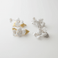FLORA bridal hair set showing both gold and silver porcelain flower and leaf options