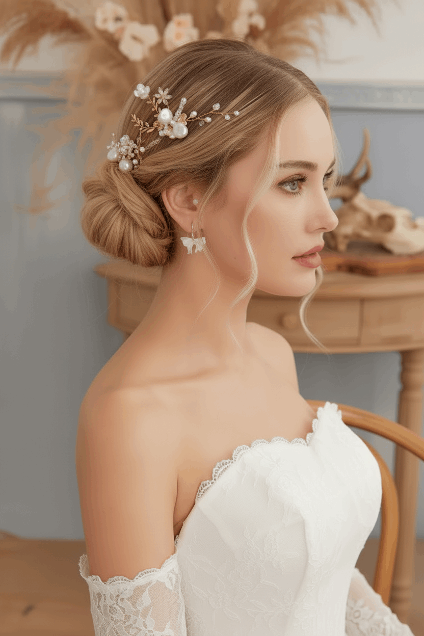 Lumière Fleur Pearl & Crystal Bridal Hair Pins Set
