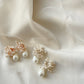 YINIW | Handmade Seed Bead Floral Bridal Headband with Pearl Firework Earrings Set