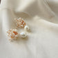 YINIW | Handmade Seed Bead Floral Bridal Headband with Pearl Firework Earrings Set