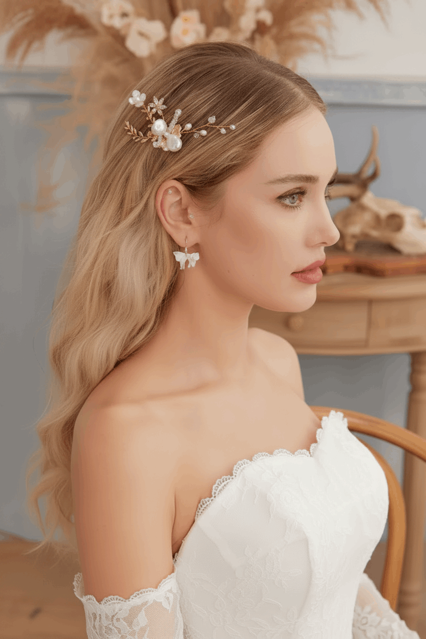 Lumière Fleur Pearl & Crystal Bridal Hair Pins Set
