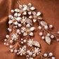 Pearl, Leaf and Crystal Wedding Bridal Hair Vine