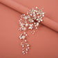 Pearl, Leaf and Crystal Wedding Bridal Hair Vine