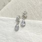 Side view of EVIE dainty crystal drop earrings showing the delicate setting