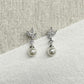 ANGELINA丨Bridal Crystal Earrings with Pearl Drop