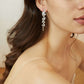 Long Dainty Crystal Bridal Earrings.