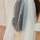 Tulle Long Bridal Veil with Pearls.