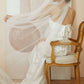 Tulle Long Bridal Veil with Pearls.