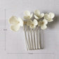 White Porcelain Floral Bridal Hair Comb and Hair Pins