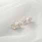 White ceramic flower stud earrings with gold detailing for brides, 4cm lightweight hypoallergenic wedding earrings