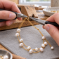 AI-generated illustration of pearl bracelet assembly using jewellery pliers