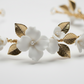 Delicate porcelain blooms handcrafted bridal headpiece